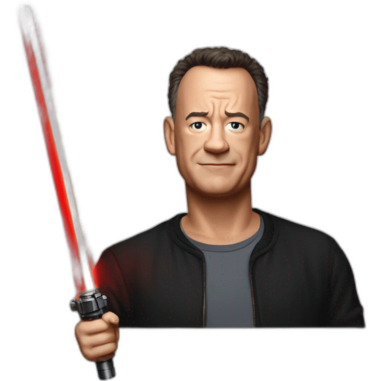 tom hanks with red Lightsaber emoji