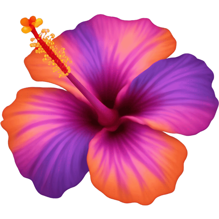 Purple pink orange hibiscus flower emoji