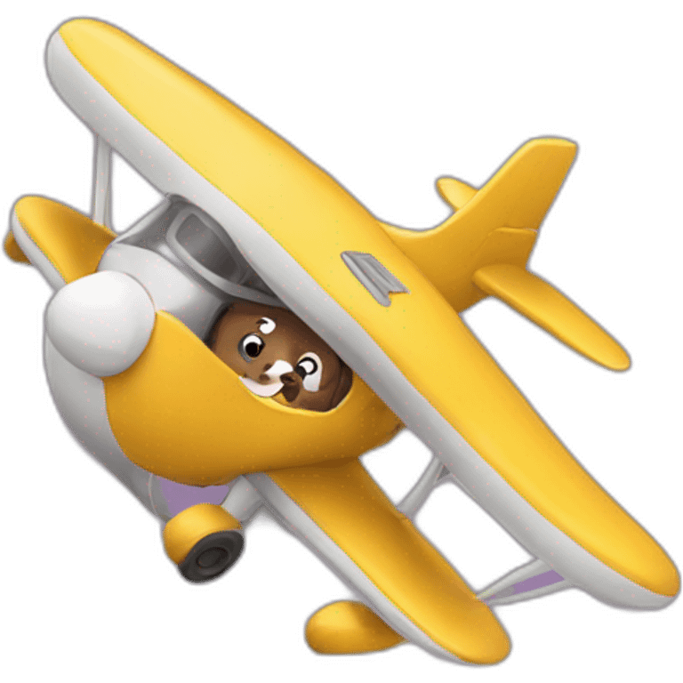 Paresseux sur un avion emoji