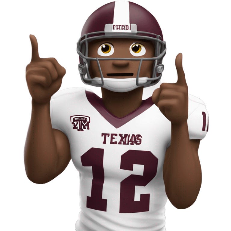 Texas a&m 12th man football player holding up a thumb emoji