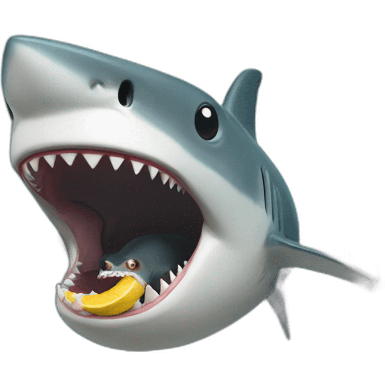 Shark eating monkey emoji