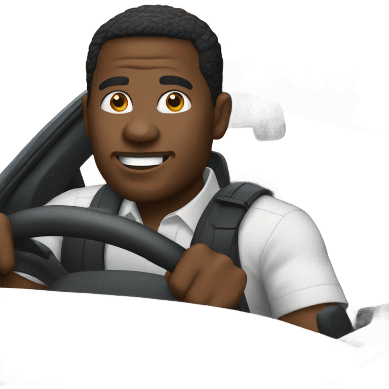 black guy driving bmw emoji