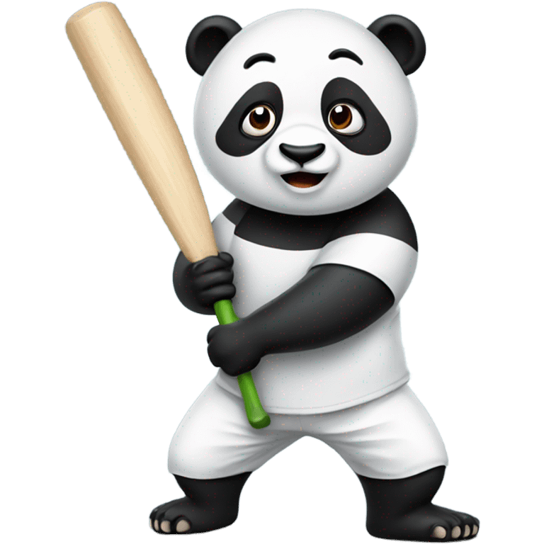 panda playing cricket emoji