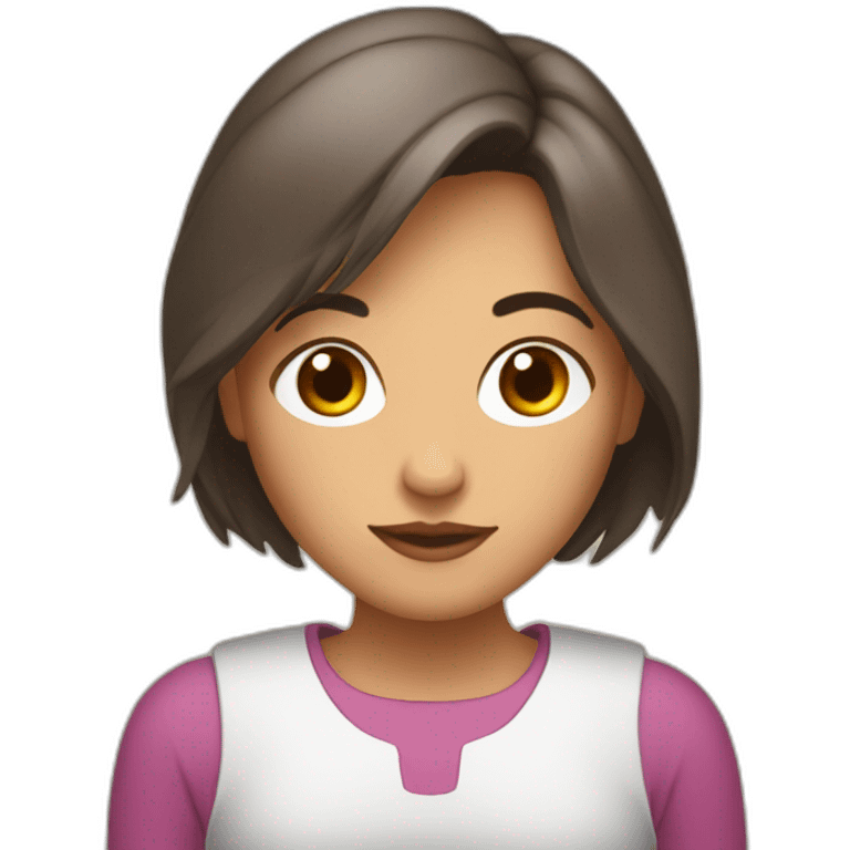 femme brune avec un chignion sur la tête emoji