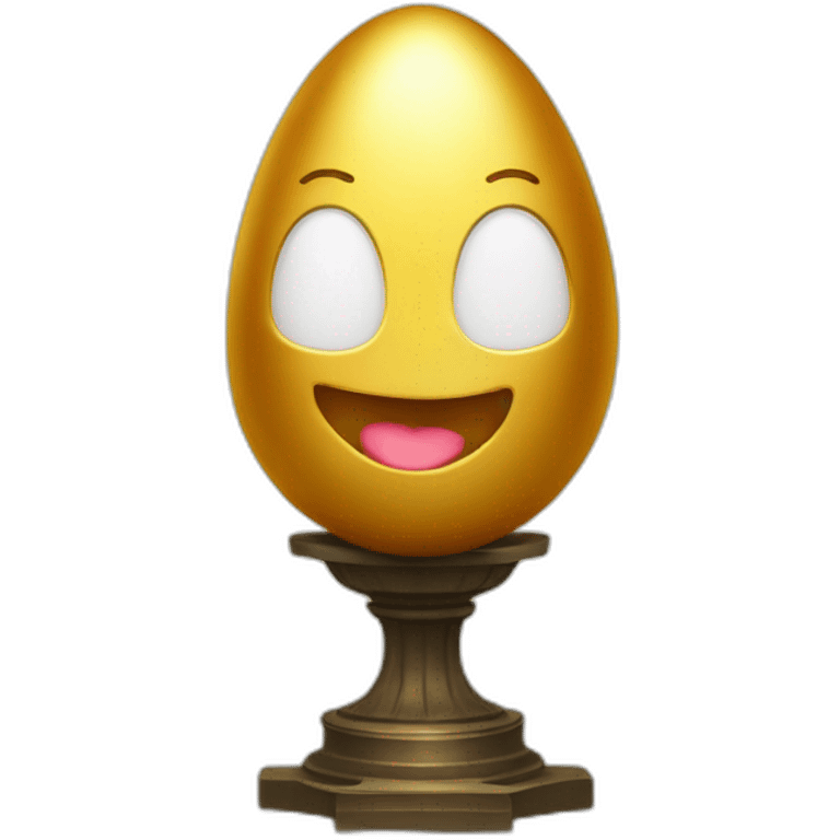 smiling golden egg on a pedestal emoji