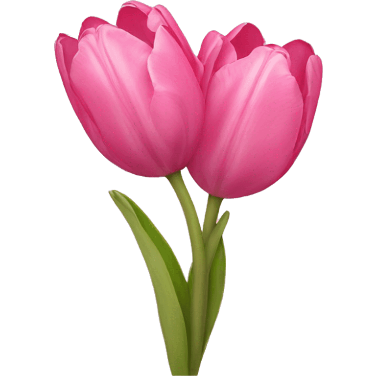 Pink tulips with a bow emoji