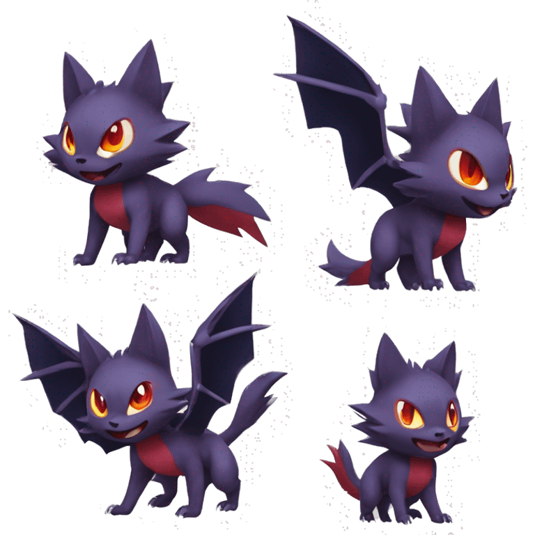 Noibat-Litten-Zoroark full body emoji