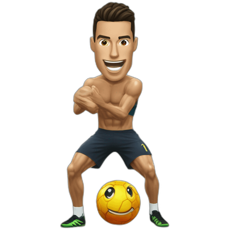 Crea un emoji tipo iPhone que esté la cara de cristiano Ronaldo sacando la lengua emoji