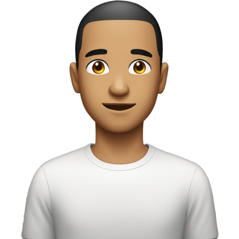 young guy with a black buzzcut, tech emoji