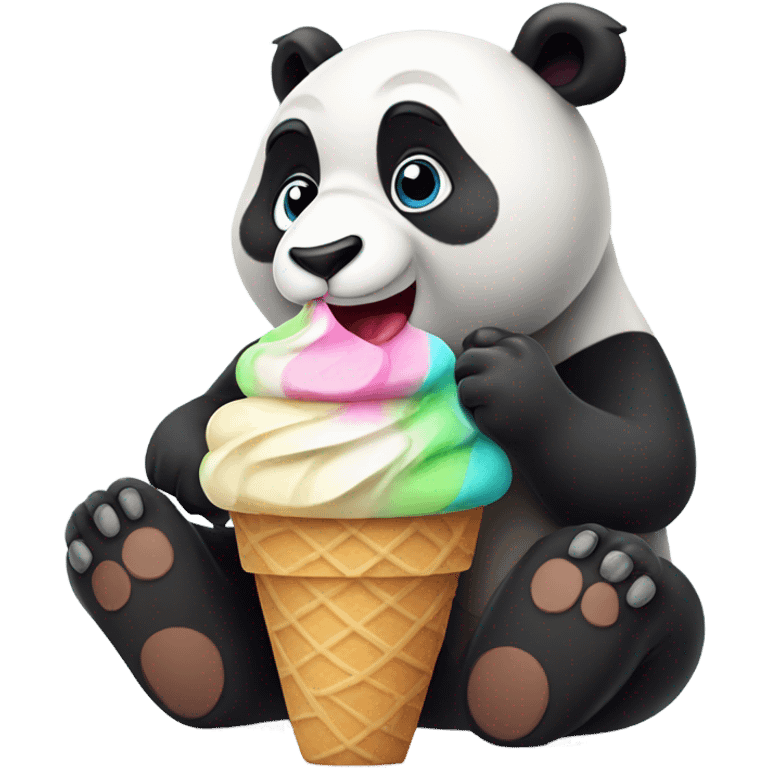 Panda eating ice cream emoji