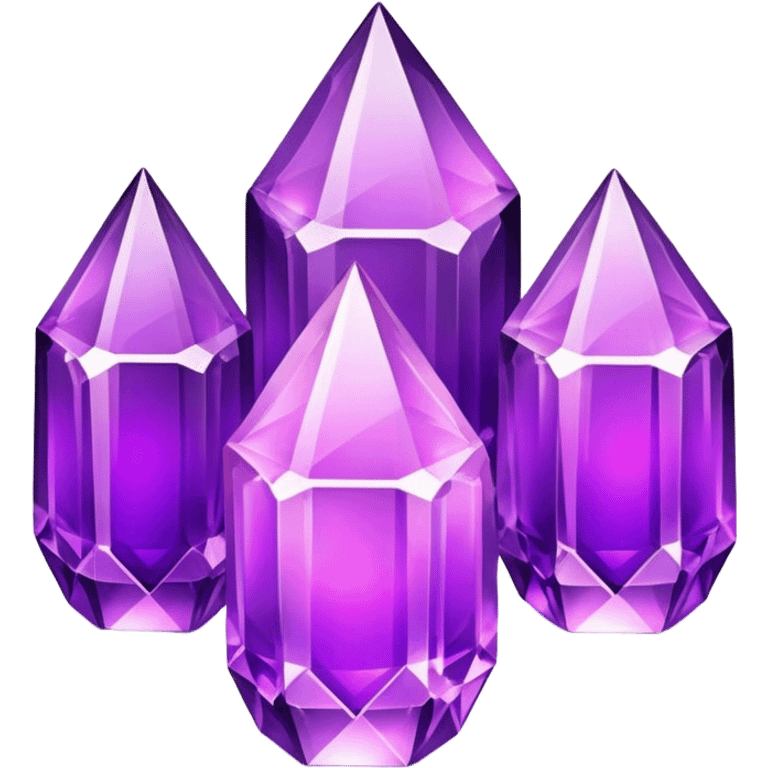 3 purple glowing crystals emoji