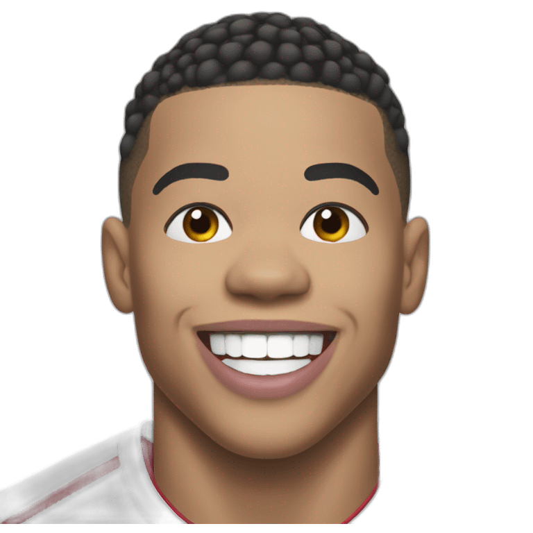 kylian mbappé smiling with the tongue out emoji