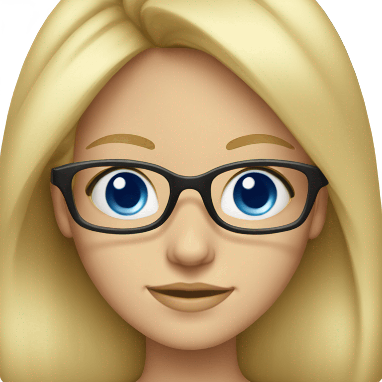 blonde girl with glasses blue eyes  emoji