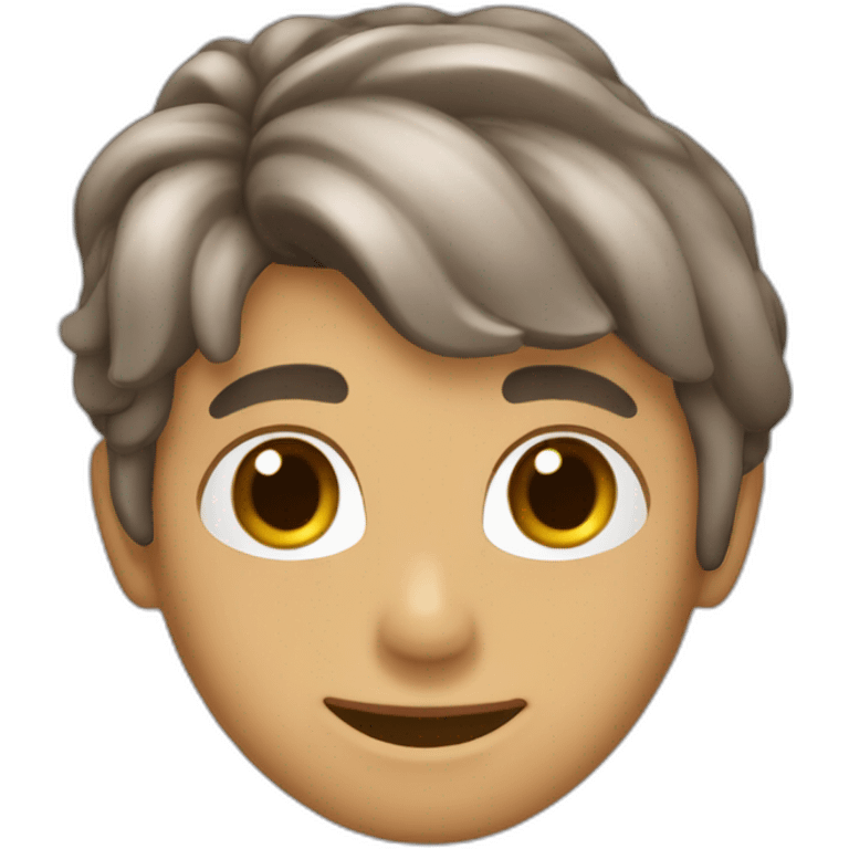 Chico enamorado con el pelo de lado color cafe y piel blanca emoji