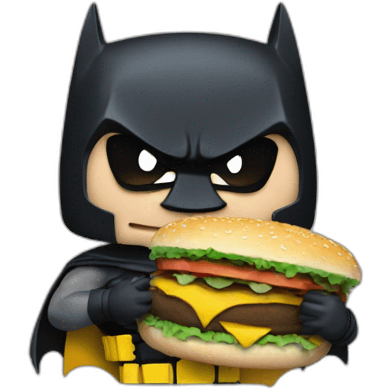 Batman eating hamburger emoji