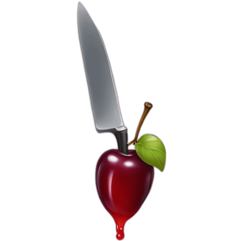 knife with cherry juice dripping emoji