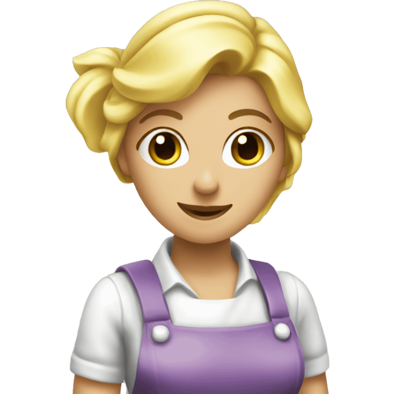 Cleaning maid with blond hair and a spray bottle  emoji