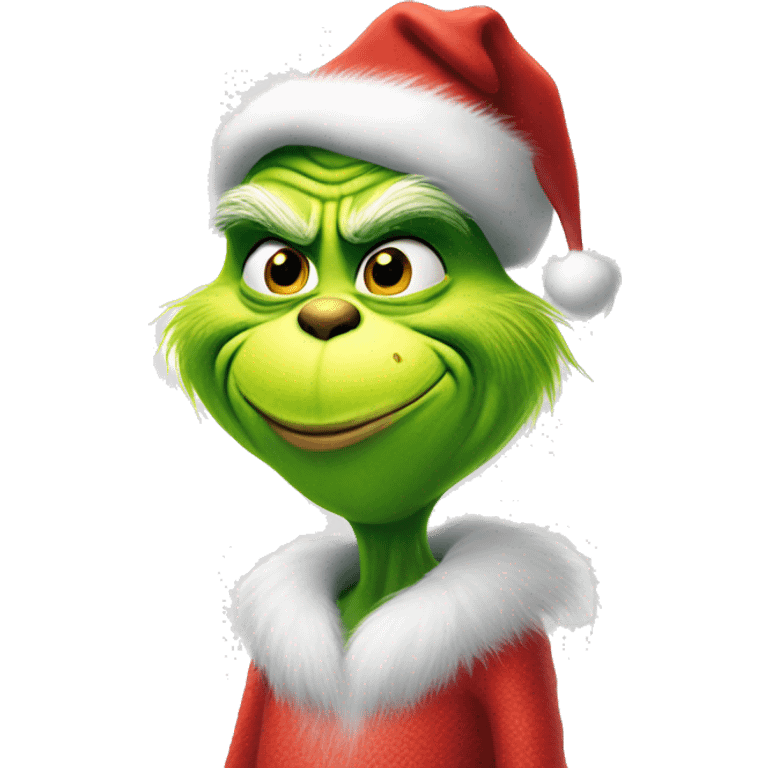 The grinch in Santa costume emoji