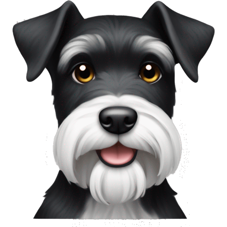 Black and white miniature schnauzer emoji