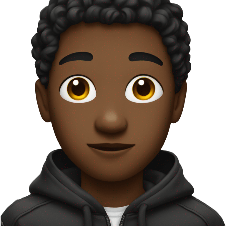 black teen memoji with dark wings on his h emoji