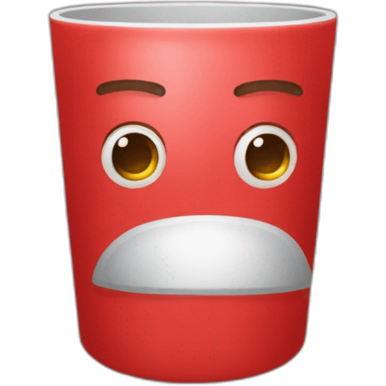 vaso rojo con cara triste emoji