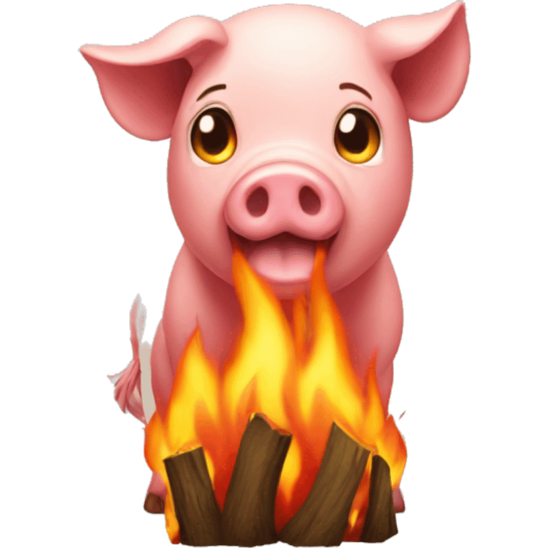 Fire pig emoji