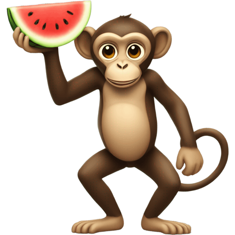 Monkey eating watermelon emoji