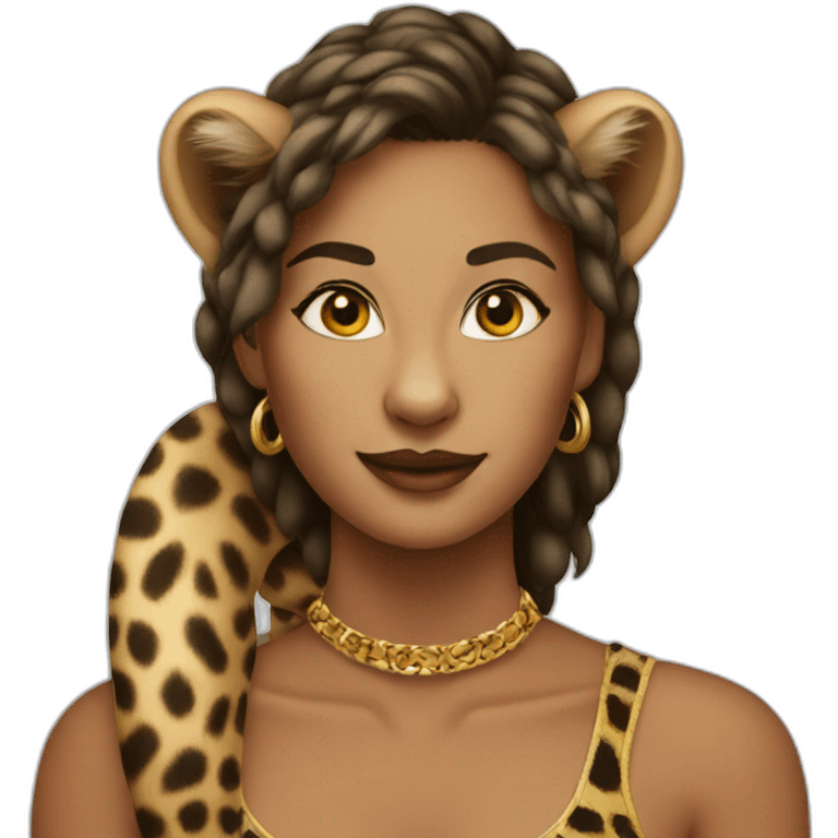 leopard-woman emoji