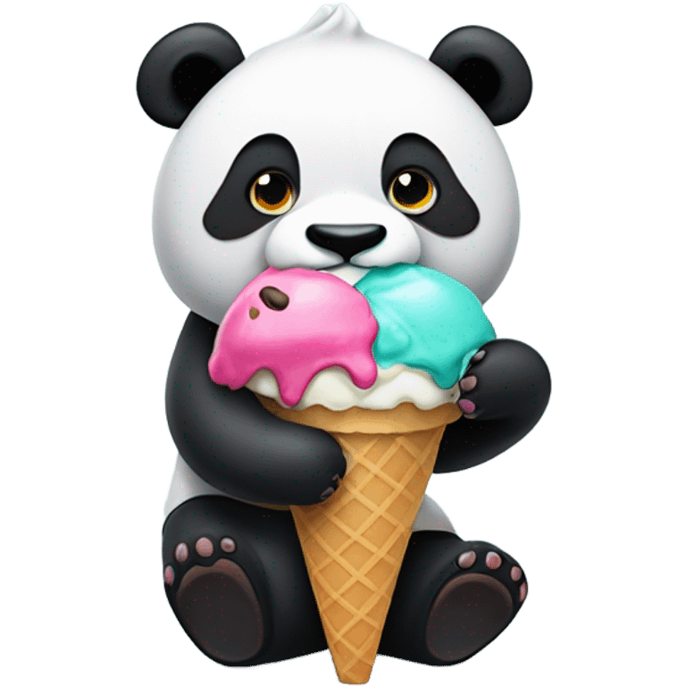 Panda eating ice cream emoji