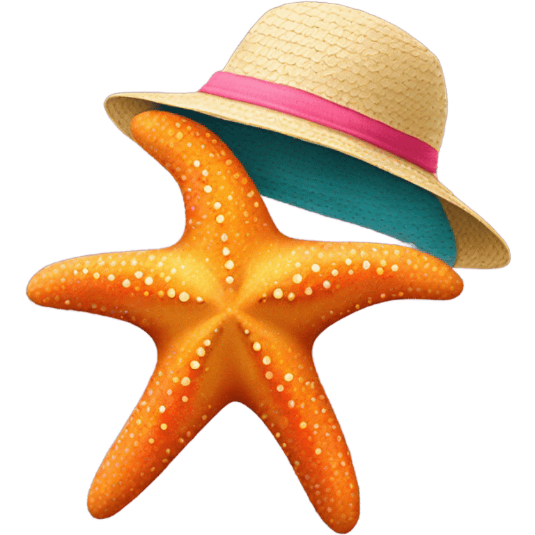 a star fish wearing a sun hat  emoji