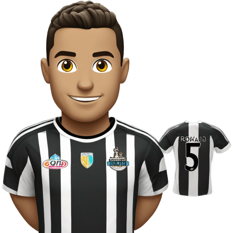 Cristiano Ronaldo wearing 24/25 Newcastle united home kit emoji