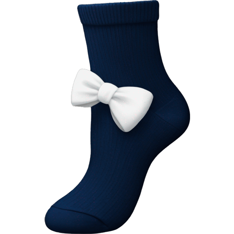 Navy blue socks with white bow  emoji