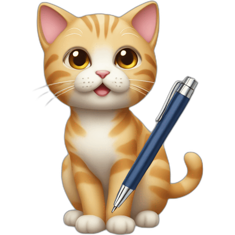 Cat with pen emoji