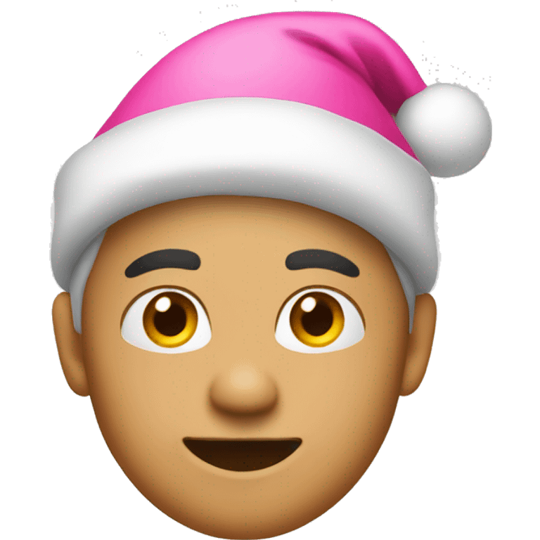 How wearing a pink Santa hat emoji