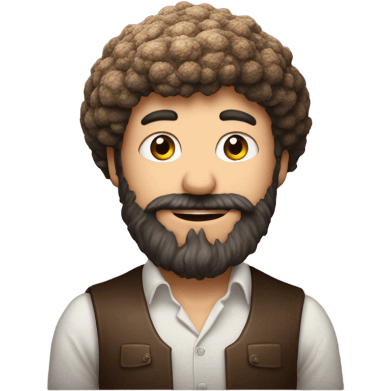 truffle cut with young man with beard with arms who looks as well like a truffle emoji