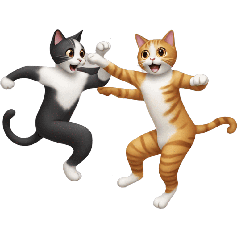 Two cats dancing emoji