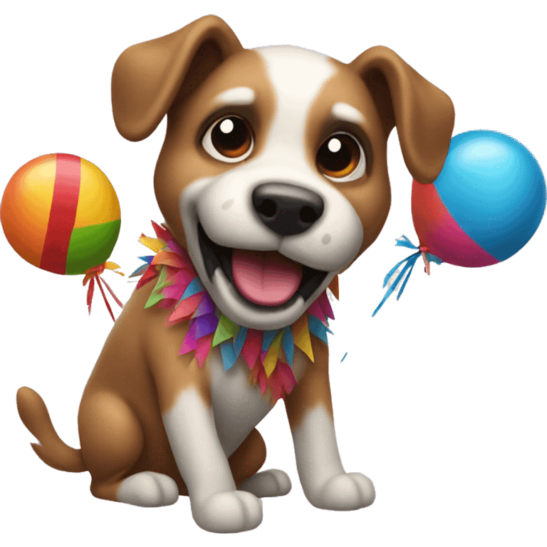 Dog hitting a piñata emoji