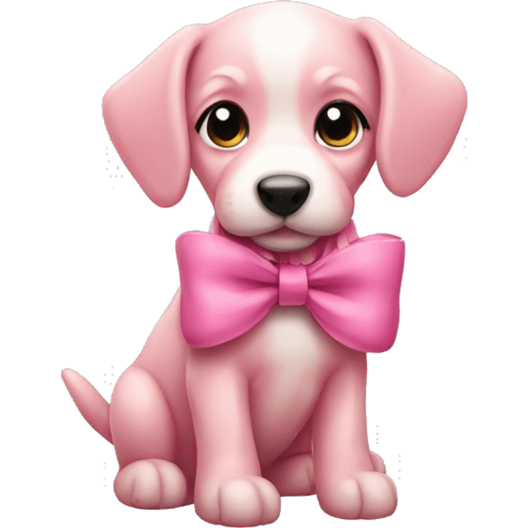 Pink puppy with bow emoji