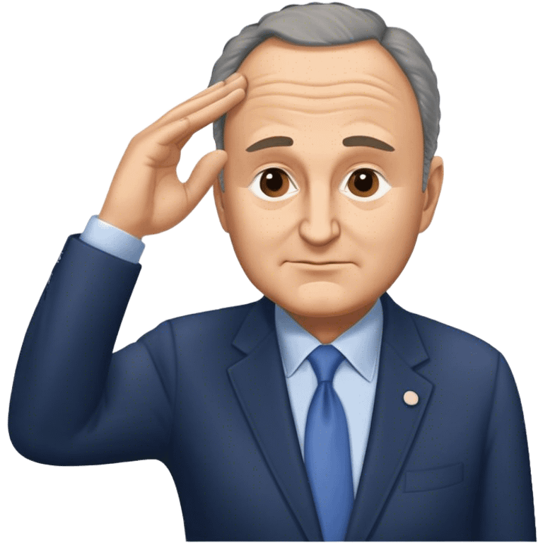 Chuck Schumer making an L with his hand and putting it on his forehead  emoji