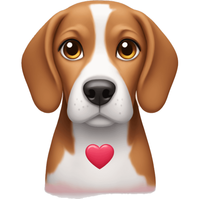 Beagle with hearts emoji