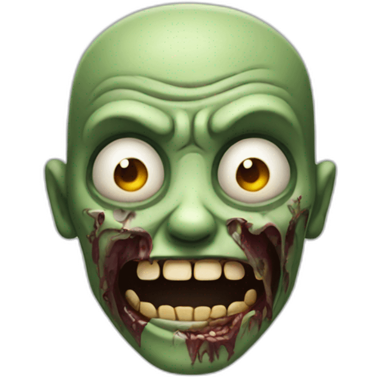 a zombie with a smile in its face emoji