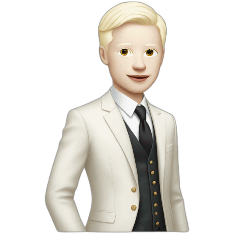 Albino person in an elegant suit emoji