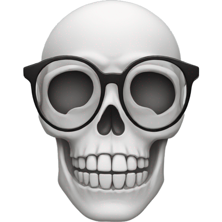 Skeleton face with glasses emoji