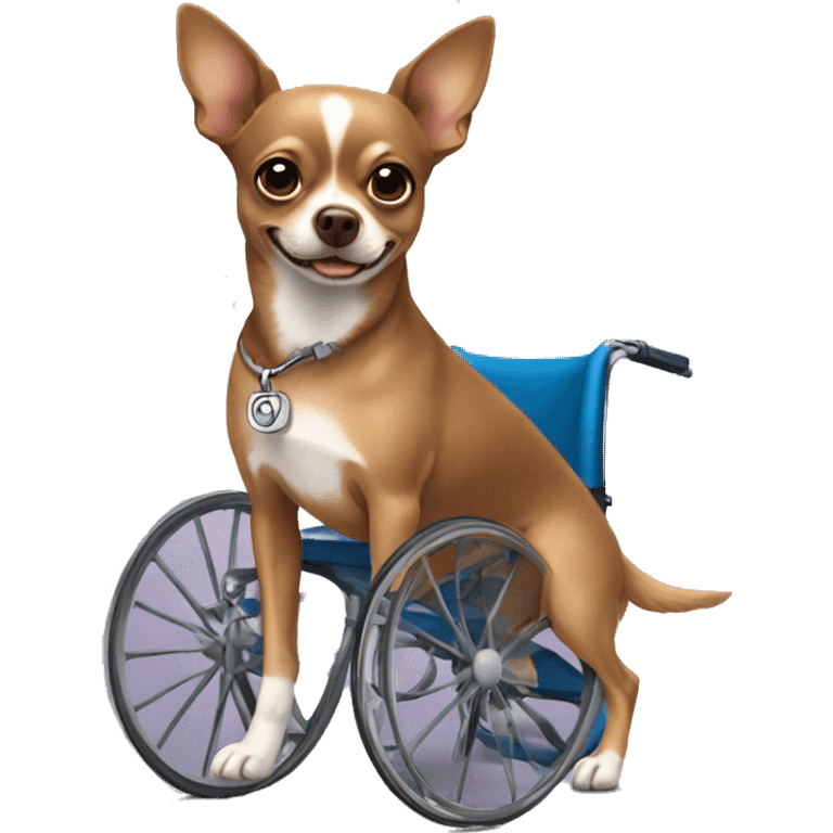 dog in wheelchair all brown dog chihuahua  emoji