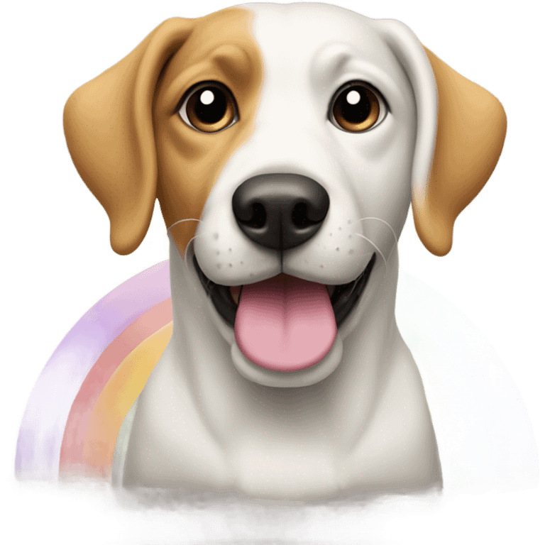 Dog over rainbow emoji