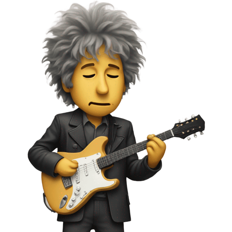 Bob Dylan eating his guitar emoji