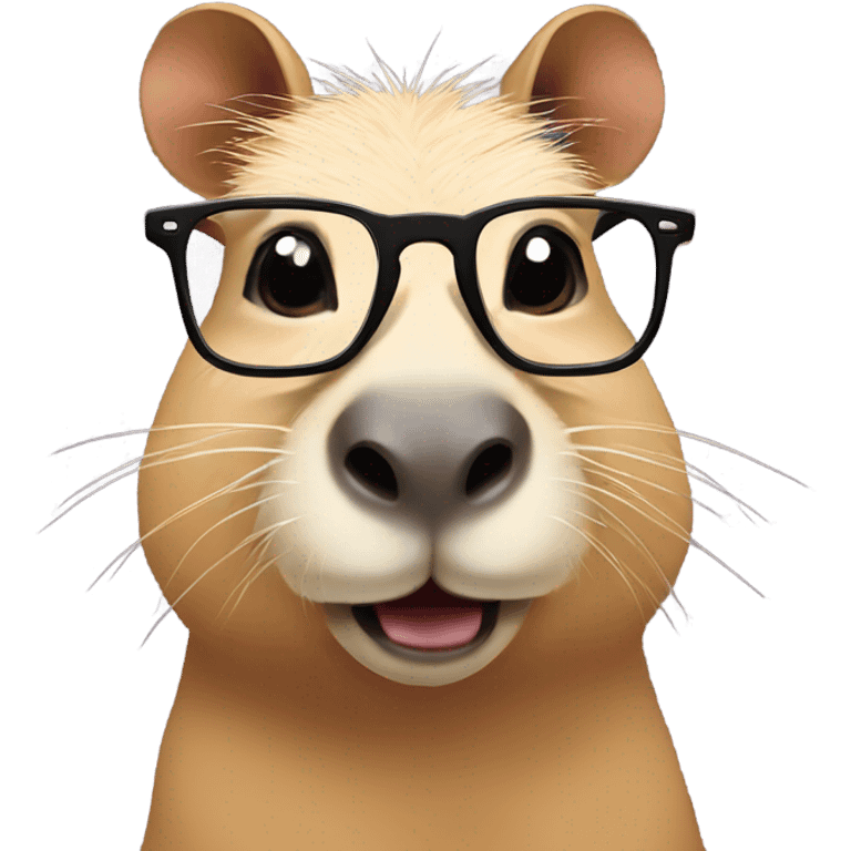 Capybara wearing glasses ￼ emoji