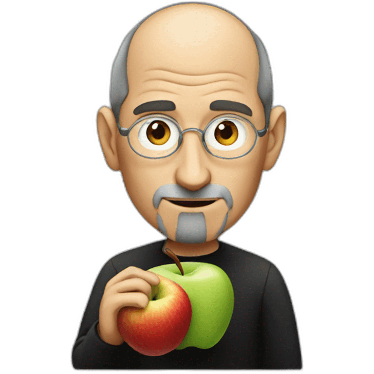 Steve jobs eating an apple emoji