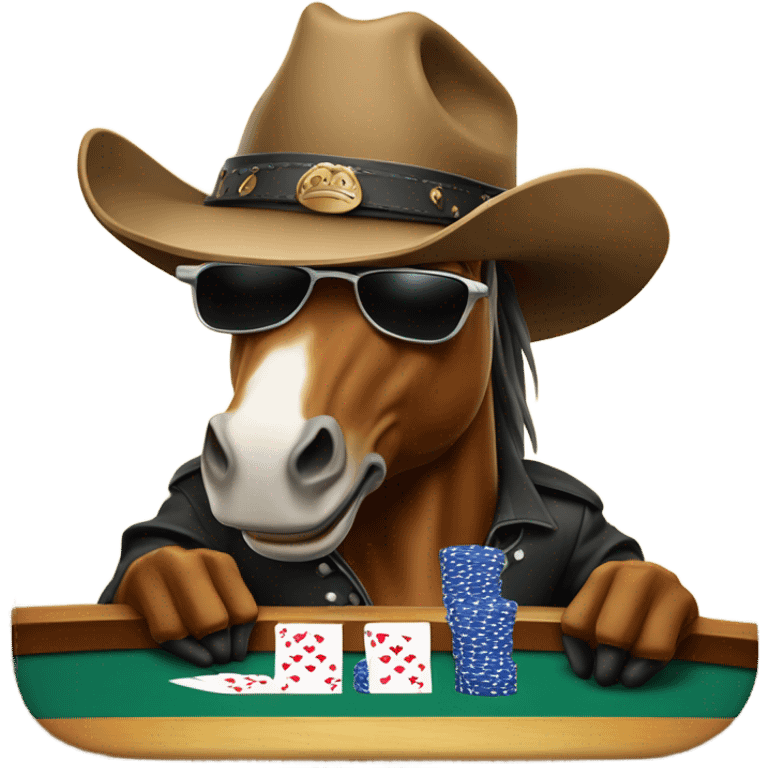 Horse playing poker emoji