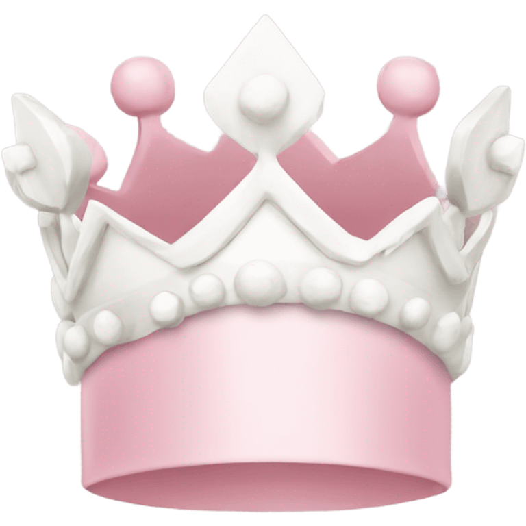 white and pastel pink crown emoji